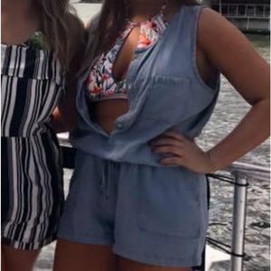 Love Stitch Denim Romper (Women’s Large)
